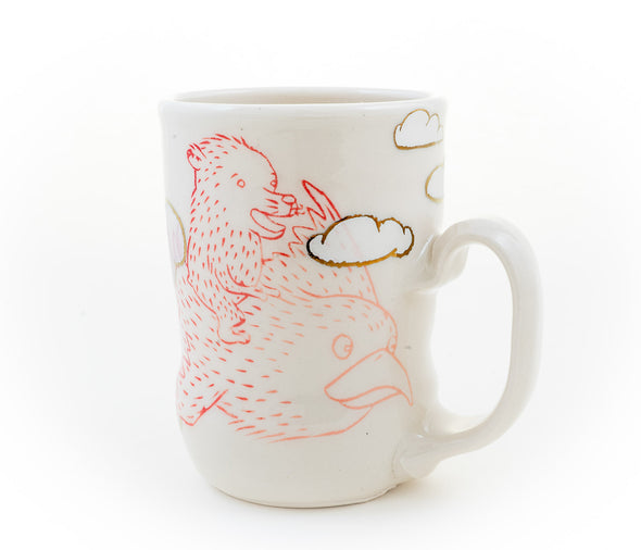 Bear Riding on a Bird Cup(c-3078) 13 fl oz