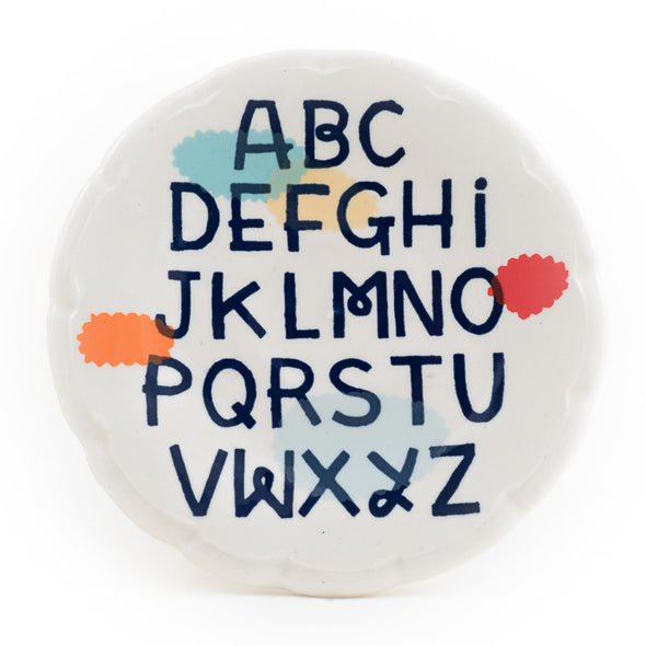 Alphabet Dessert Plate with Golden Mosquito (ps-740)