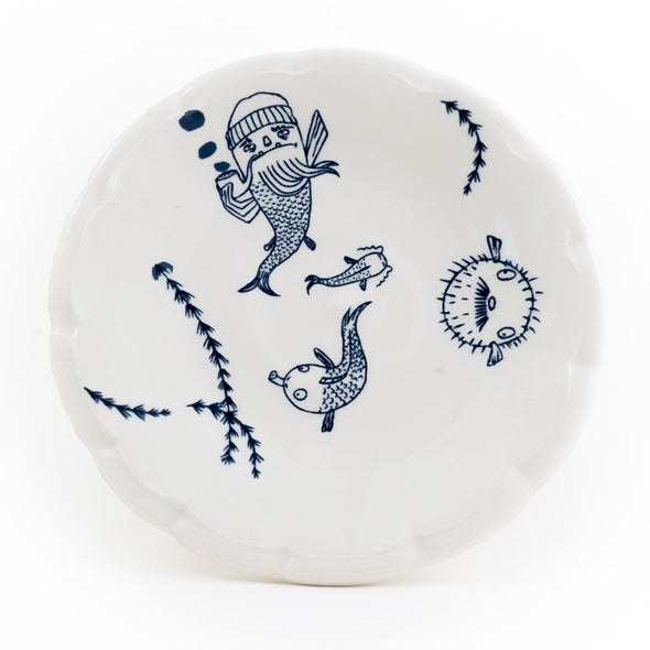 Fisherman Fish Dessert Plate (ps-763)